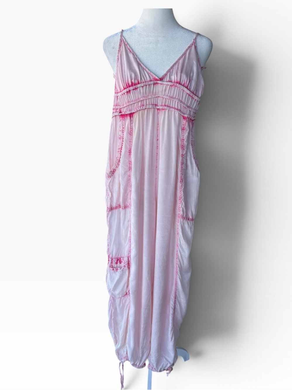 Out From Under by Urban Outfitters Pink Tie-Dye Genie Leg Jumpsuit Size S